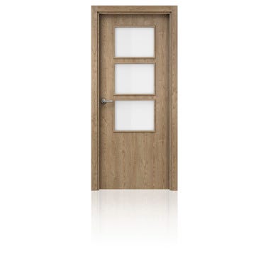 Bricomart PUERTA ABATIBLE EN BLOCK VINILO CASTAÑO 82 5CM DERECHA