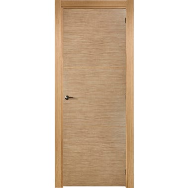 Bricomart PUERTA ABATIBLE EN BLOCK MELAMINA ROBLE 82 5CM CIEGA IZQUIERDA