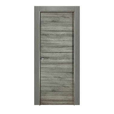 Bricomart PUERTA ABATIBLE EN BLOCK MELAMINA GRIS T 62 5CM CIEGA DERECHA