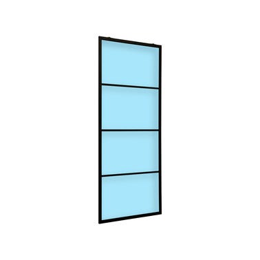 Bricomart PUERTA ALUMINIO CORREDERA ATELIER CRISTAL MATE 4 PAÑOS NEGRO 85X208 Envío gratis