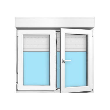 Bricomart VENTANA PVC OSCILOBATIENTE CON PERSIANA BLANCA 120X125CM Ventas relámpago