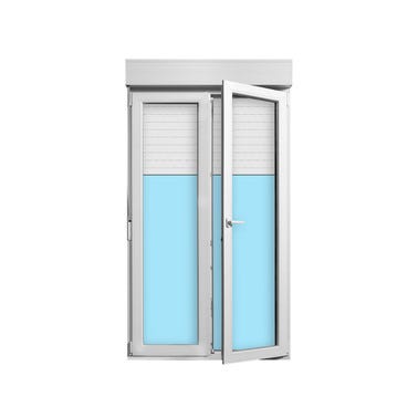 Bricomart BALCONERA PVC OSCILOBATIENTE CON PERSIANA BLANCA 120X218CM Tienda