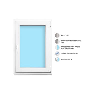 Bricomart VENTANA PVC OSCILOBATIENTE BLANCA 70X100CM Rebajas online
