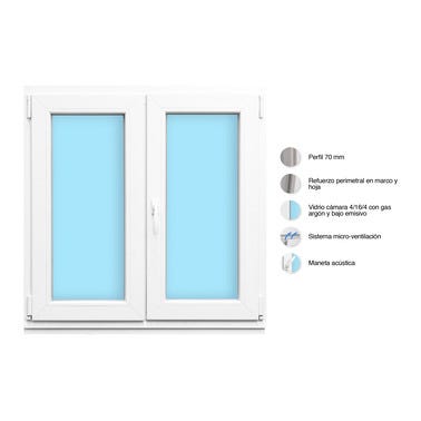 Bricomart VENTANA PVC OSCILOBATIENTE BLANCA 100X100CM Rebajas top