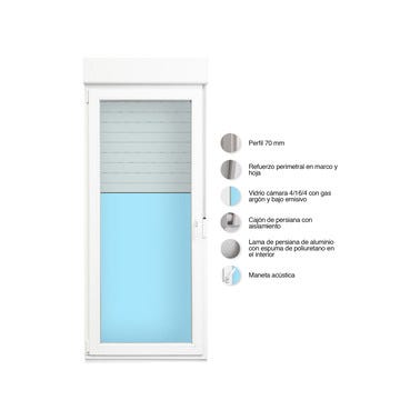 Bricomart BALCONERA PVC PRACTICABLE CON PERSIANA BLANCA 90X218CM IZQUIERDA Envío gratis