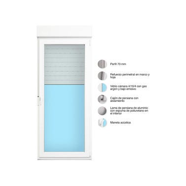 Bricomart BALCONERA PVC ABATIBLE CON PERSIANA BLANCA 90X218CM DERECHA ÚLTIMAS EDICIONES