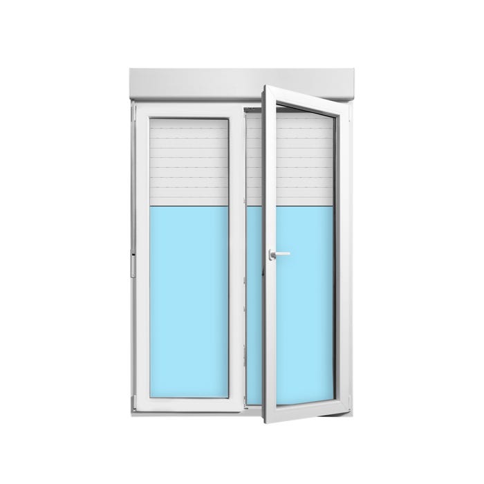 Bricomart BALCONERA PVC OSCILOBATIENTE CON PERSIANA BLANCA 140X218CM Precio de fábrica