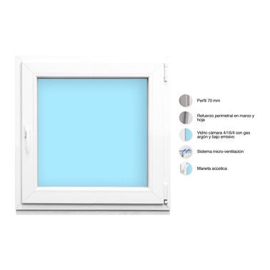 Bricomart VENTANA PVC OSCILOBATIENTE BLANCA 80X80CM Oferta especial de fábrica