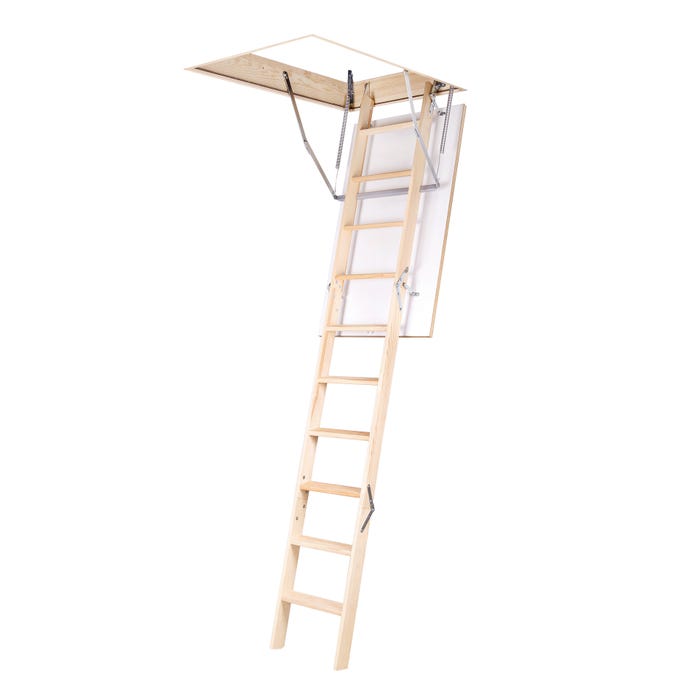 Bricomart ESCALERA ESCAMOTEABLE MADERA DE PINO Venta caliente