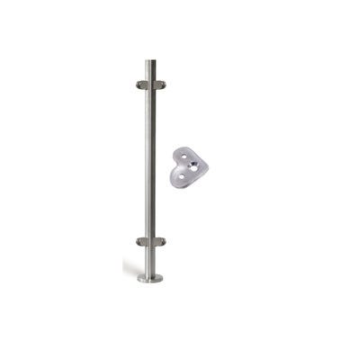 Bricomart POSTE ANGULO ACERO INOXIDABLE PARA CRISTAL CON PLACA