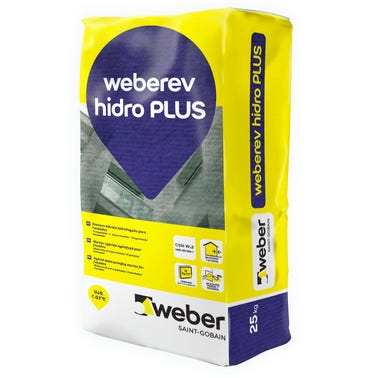 Bricomart MORTERO DE REVOCO WEBEREV HIDRO PLUS 25 KG BLANCO Últimos 2 días