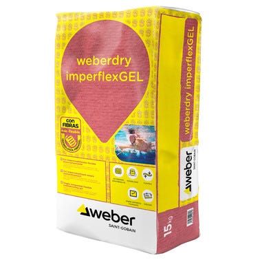 Bricomart MORTERO IMPERMEABLE WEBERDRY IMPERFLEXGEL 15 KG Solo queda un día