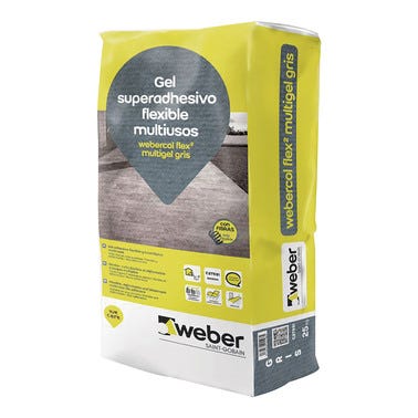 Bricomart CEMENTO COLA FLEX MULTIGEL WEBER 25 KG GRIS Outlet