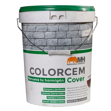Bricomart MORTERO RENOVADOR COLORCEM COVER PARA HORMIGÓN IMPRESO PIZARRA 15 KG
