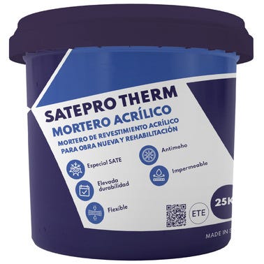 Bricomart MORTERO ACRÍLICO SATEPRO THERM 25 KG GRIS OSCURO Ventas relámpago