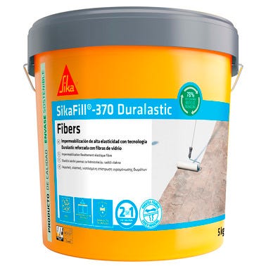 Bricomart REVESTIMIENTO ELÁSTICO SIKAFILL-370 FIBRAS 5 KG GRIS