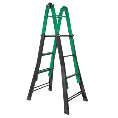 Bricomart ESCALERA METÁLICA MULTIPOSICIÓN TELESCÓPICA 7+7 PELDAÑOS Outlet