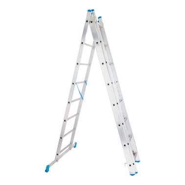 Bricomart ESCALERA METÁLICA TRANSFORMABLE DE ALUMINIO 8+8+8 PELDAÑOS Gran oferta