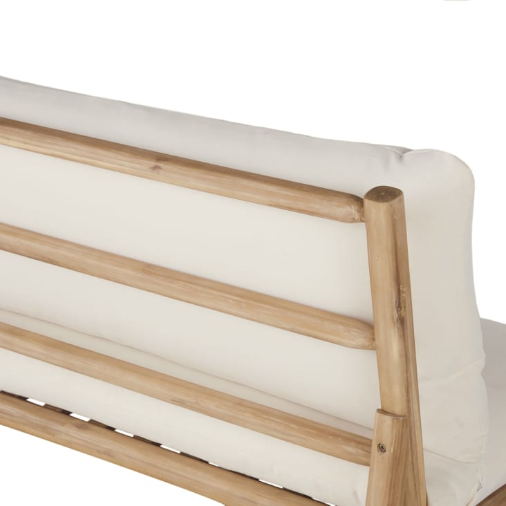 Maisons du Monde Negara - Salón de jardín de 2 plazas en madera de acacia con cojines color crudo Oferta especial de fábrica