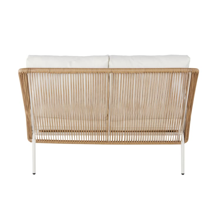Maisons du Monde Arun - Sofá de jardín de 2 plazas de resina beige y metal blanco Superdescuento