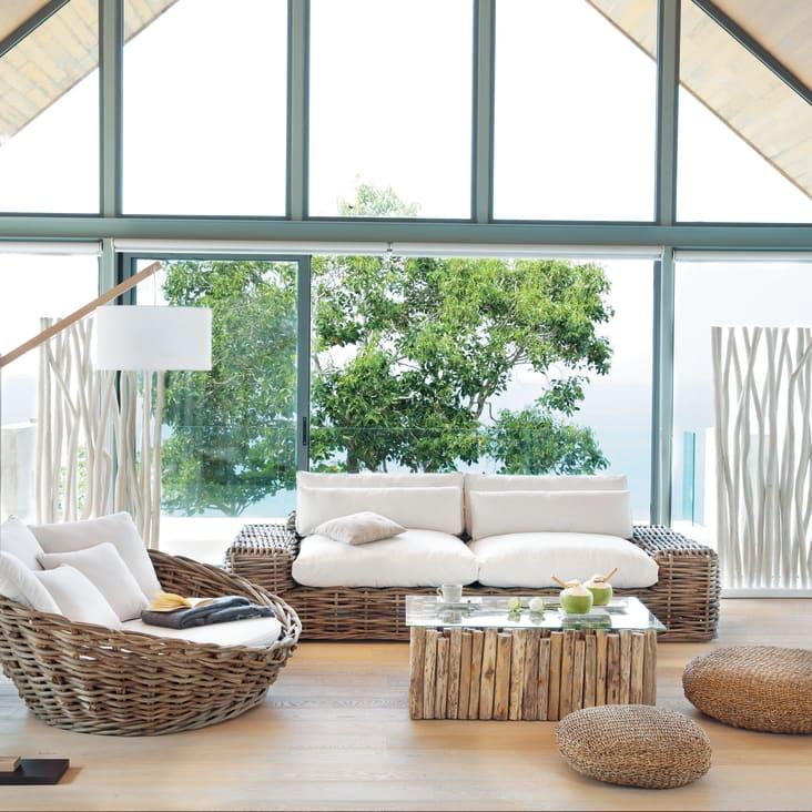 Maisons du Monde St Tropez - Sofá de 1/2 plazas de ratán Tienda de fábrica