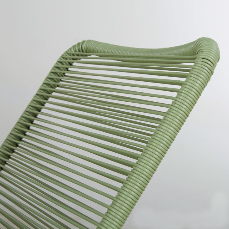 Maisons du Monde Uvita - Conjunto de 2 sillones de exterior de resina reciclada y mesa baja de acero verde Rebajas de fin de temporada