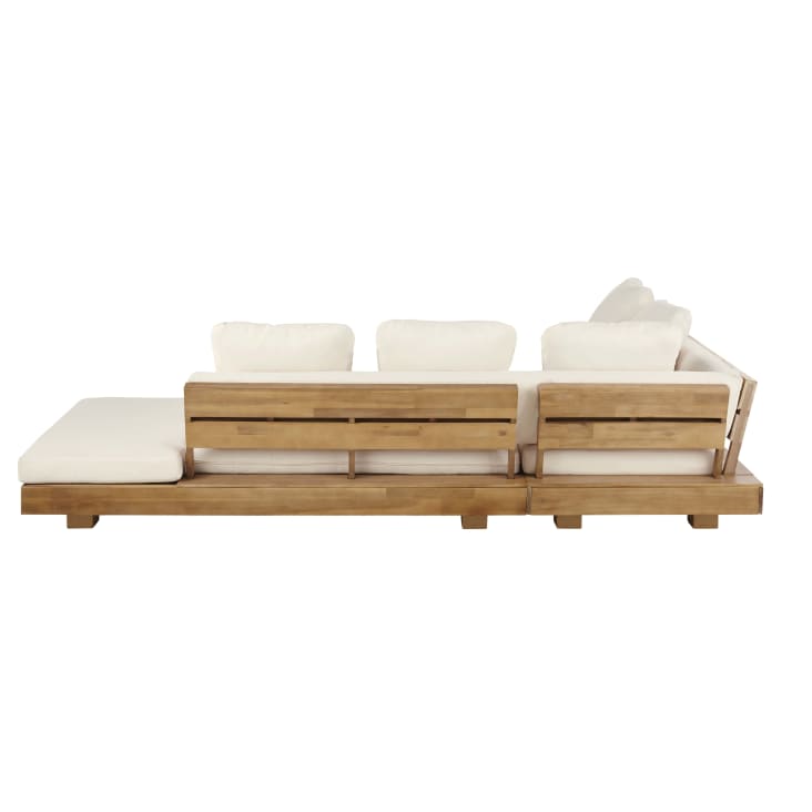 Maisons du Monde Porto Rico - Salón de jardín de 6 plazas en madera de acacia y tejido reciclado color crudo Precio ultrabajo