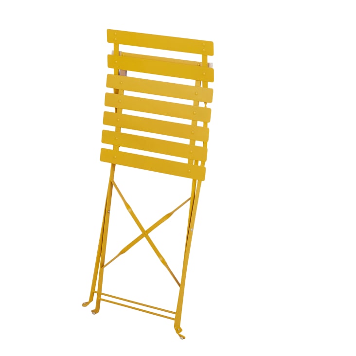 Maisons du Monde Guinguette - Sillas de comedor de exterior plegables de metal amarillo (x2) Outlet online