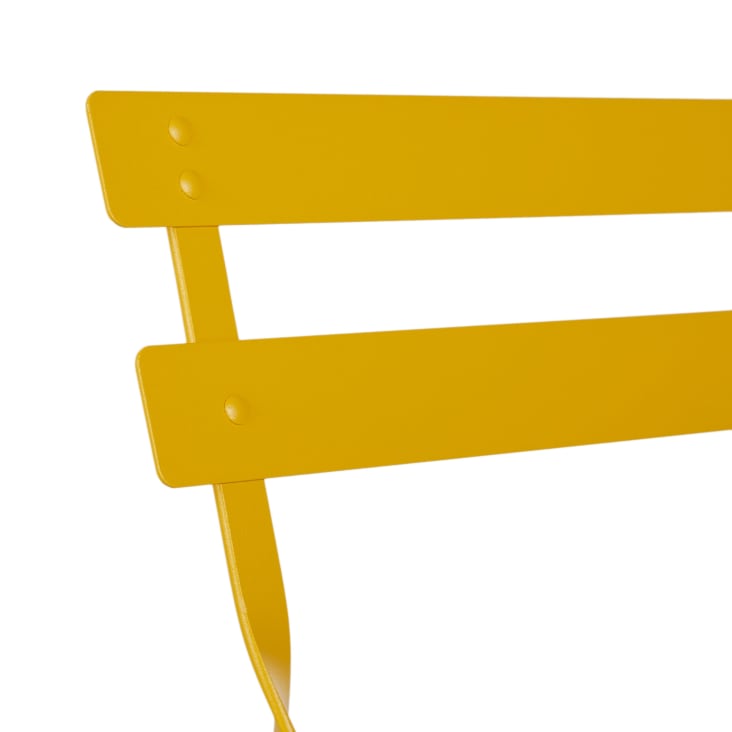 Maisons du Monde Guinguette - Sillas de comedor de exterior plegables de metal amarillo (x2) Outlet online