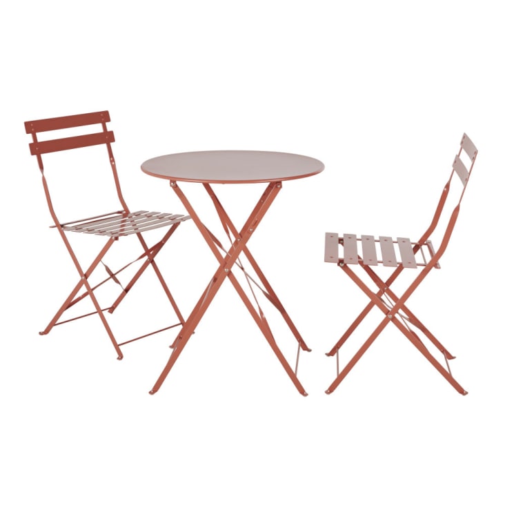 Maisons du Monde Guinguette - Sillas de jardín plegables de acero terracota (x2) Rebajas
