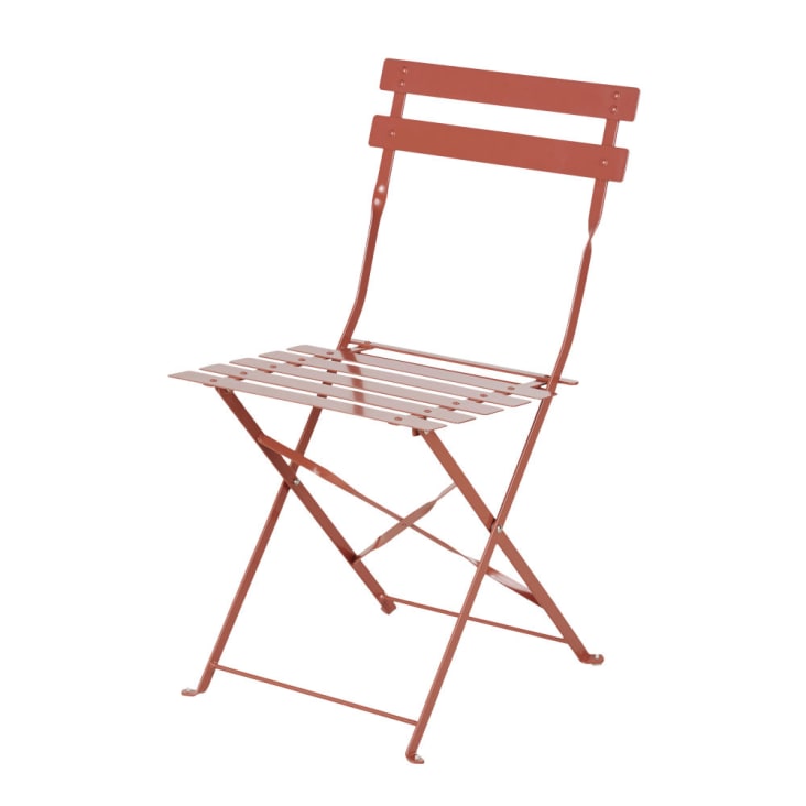 Maisons du Monde Guinguette - Sillas de jardín plegables de acero terracota (x2) Rebajas