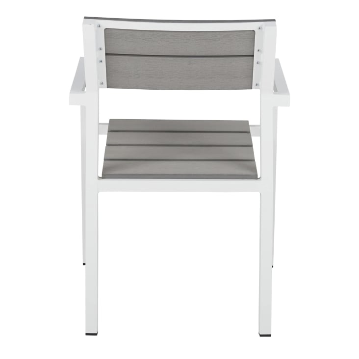 Maisons du Monde Escala - Sillas de comedor de exterior de compuesto gris claro y aluminio crudo (x2) Venta caliente