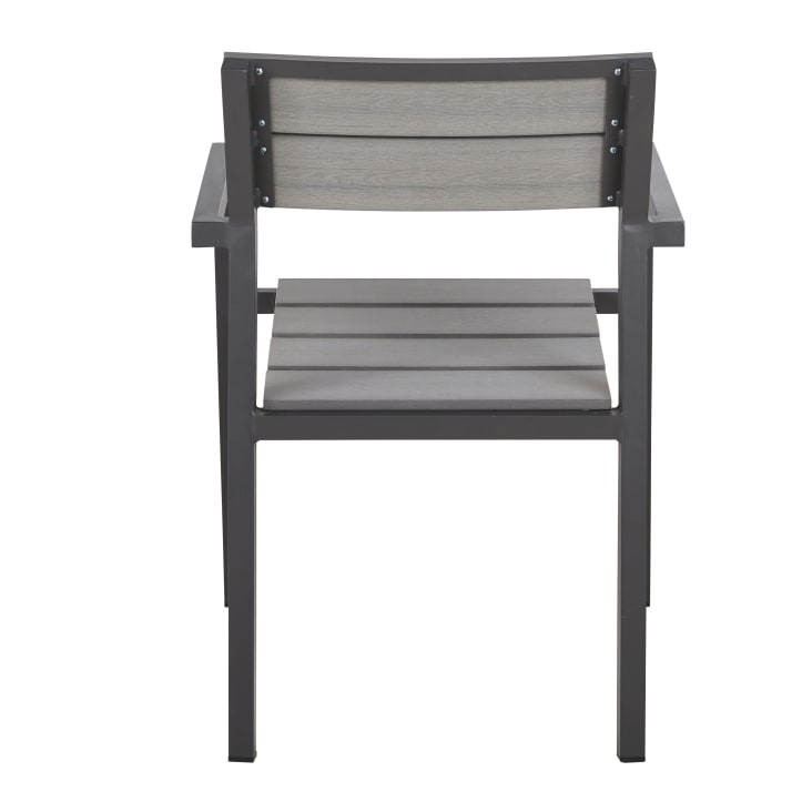 Maisons du Monde Escala - Sillas de comedor de exterior de compuesto gris claro y aluminio gris antracita (x2) En oferta