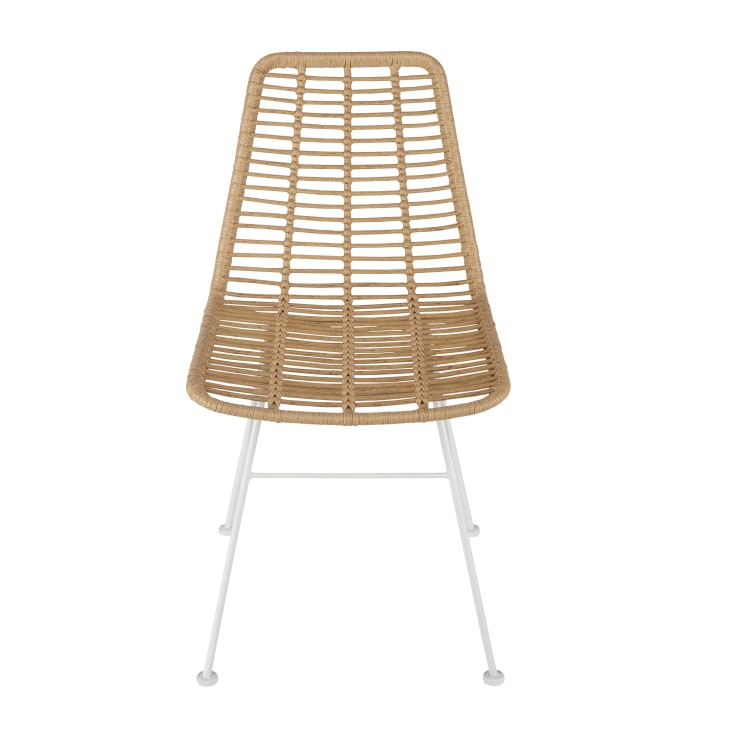 Maisons du Monde Selva BUSINESS - Silla de jardín profesional de resina y metal blanco Gran oferta