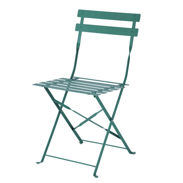 Maisons du Monde Guinguette - Sillas de jardín plegables de acero verde (x2) Rebajas de fábrica