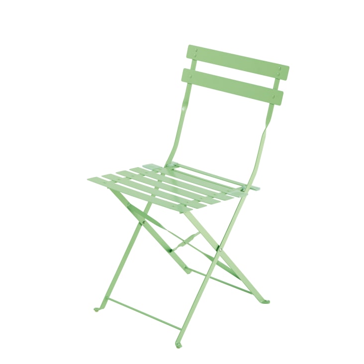 Maisons du Monde Guinguette - Sillas plegables de jardín de metal verde agua (x2) Descuento