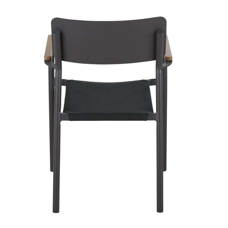 Maisons du Monde Quepos - Sillas para comedor de exterior de tela plastificada y aluminio gris antracita (x2) Liquidación