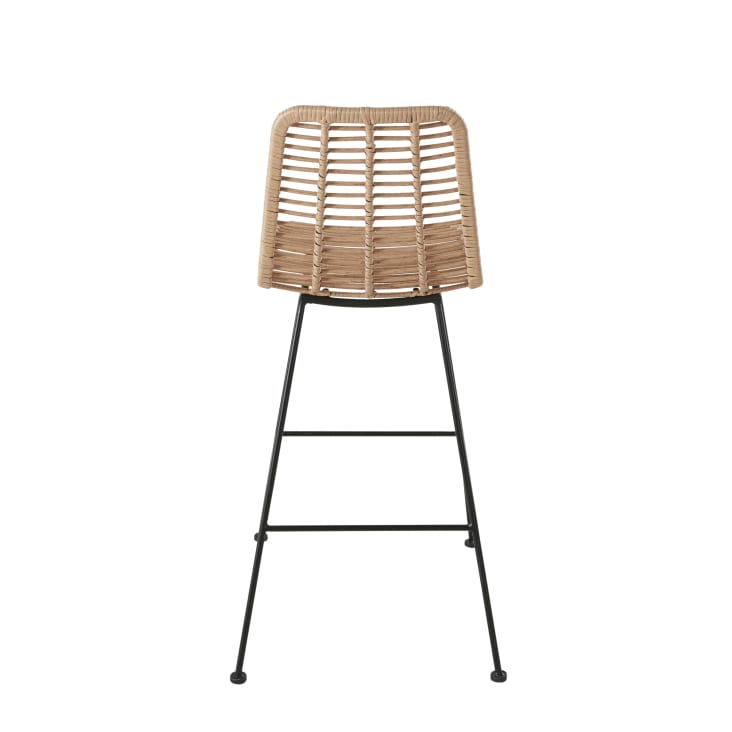 Maisons du Monde Selva BUSINESS - Silla alta de jardín profesional de resina reciclada y metal negro Mejor oferta