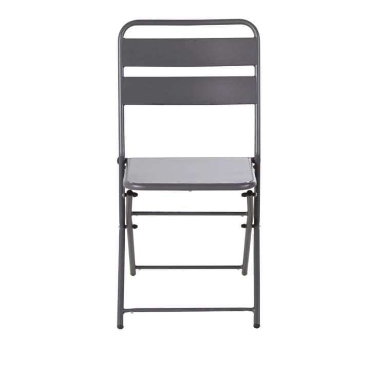 Maisons du Monde Belleville - Silla de jardín plegable de metal gris antracita (x2) Envío gratis
