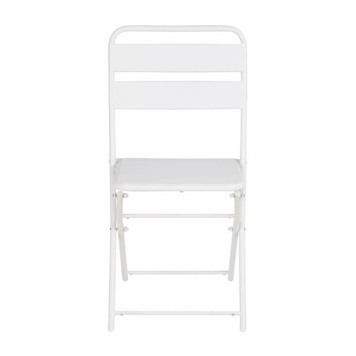 Maisons du Monde Belleville - Silla de jardín plegable de metal blanco (x2) Oferta especial