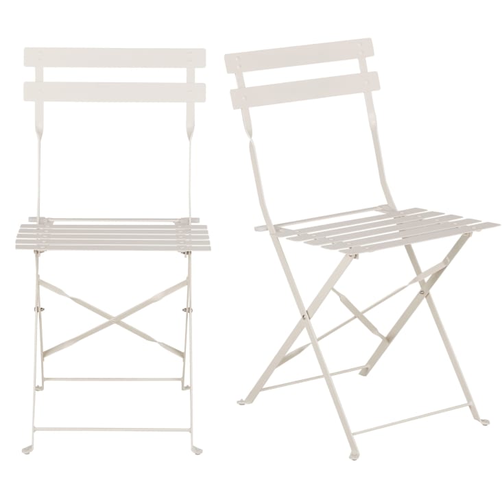 Maisons du Monde Guinguette - Set de 2illas de jardín plegables de metal color arcilla Últimos 3 días
