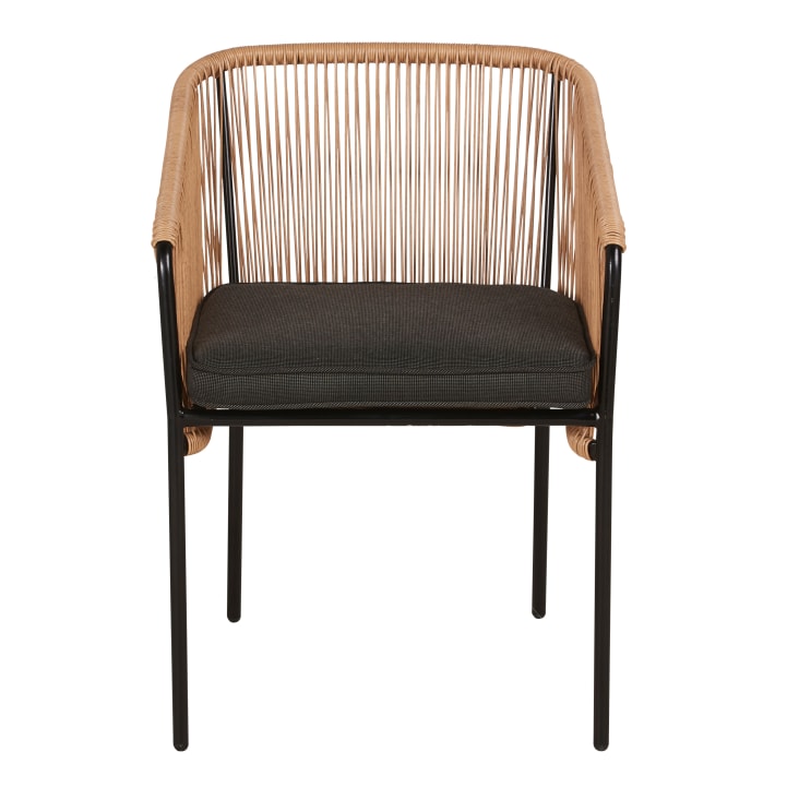 Maisons du Monde Arun - Silla de comedor de jardín de resina reciclada y metal negro COMPRAR AHORA