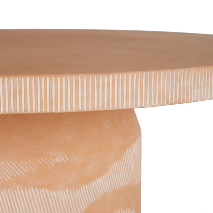 Maisons du Monde Khalari - Mesa de jardín redonda de fibra de cemento para 4 personas D120 cm ÚLTIMAS EDICIONES