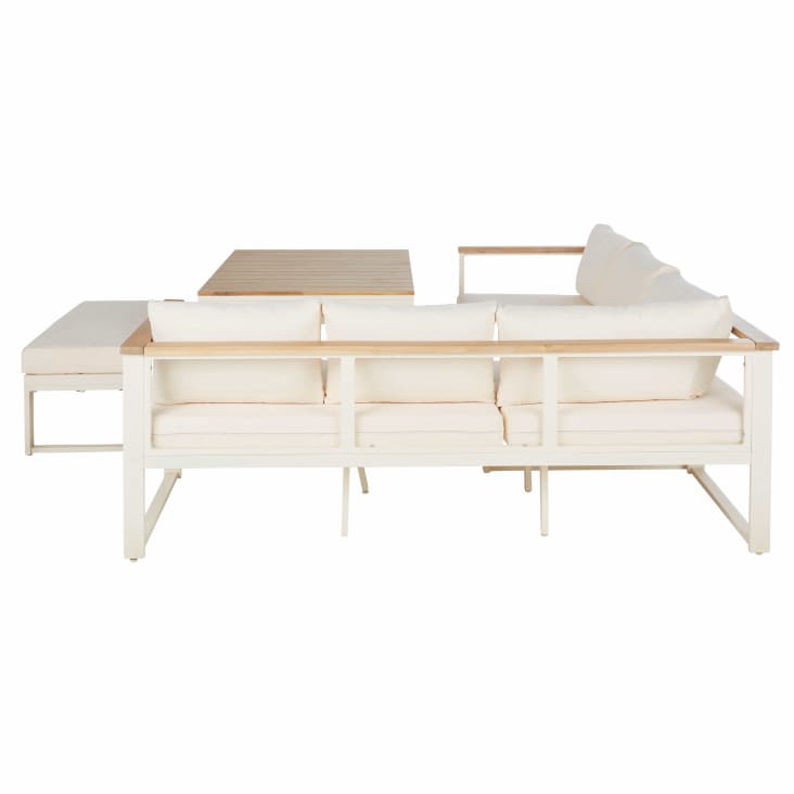 Maisons du Monde Ezra - Salón de exterior de 8 plazas de aluminio y poliéster reciclado beige Último día