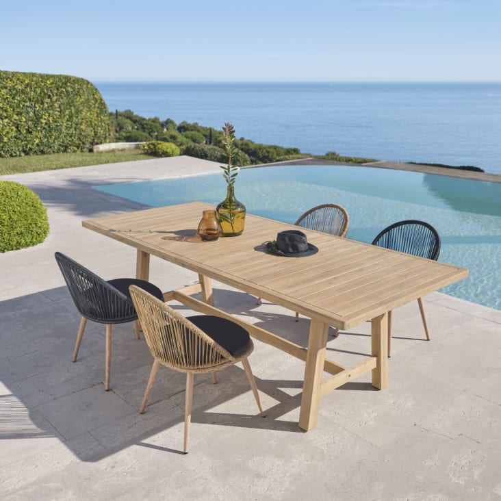 Maisons du Monde Barcares BUSINESS - Mesa profesional de acacia efecto teca blanca 6/8 personas 230 cm Solo queda un día