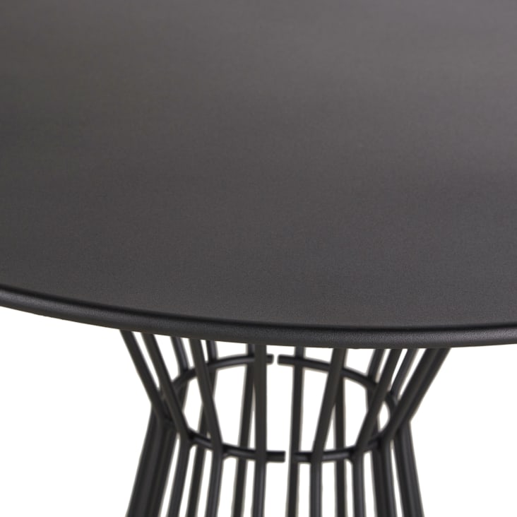 Maisons du Monde Meknes Business - Mesa redonda alta para jardín profesional de acero negro Liquidación