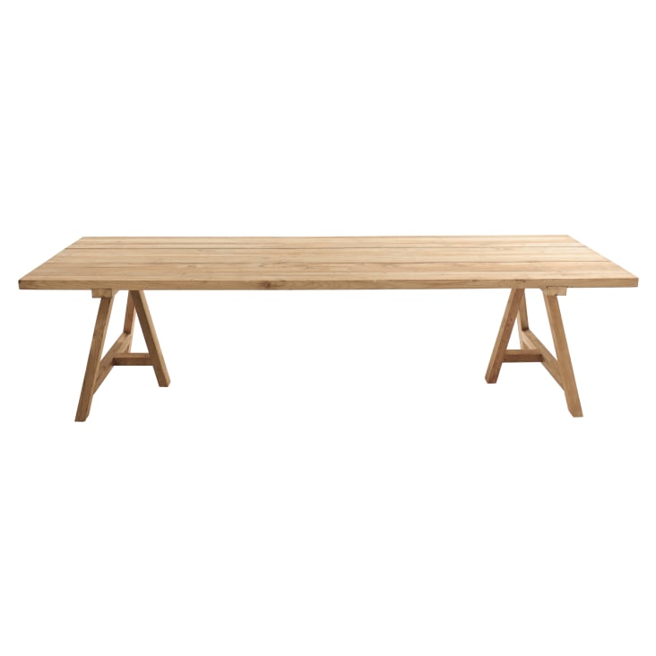 Maisons du Monde Tecka - Mesa de jardín de teca reciclada 12/14 personas L.300