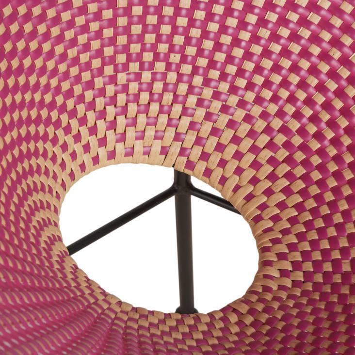 Maisons du Monde Cobie - Silla de jardín de acero negro y resina reciclada en rosa y beige Devoluciones gratuitas