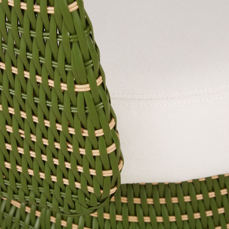 Maisons du Monde Valencia - Sillón de jardín giratorio de resina caqui y beige y cojines beige 2025