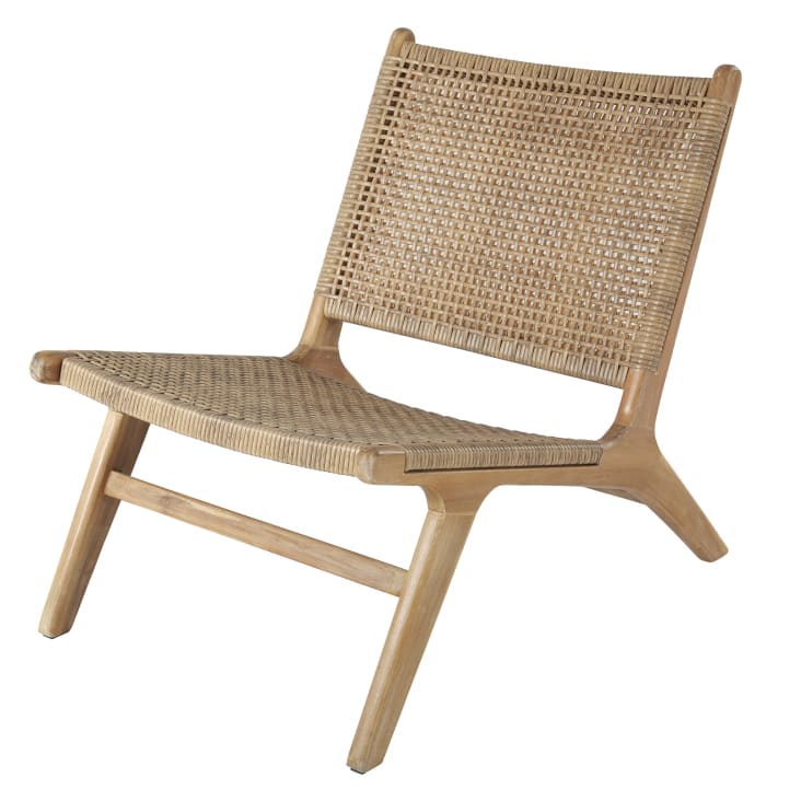 Maisons du Monde Nairobi - Sillón de jardín de resina trenzada y acacia maciza